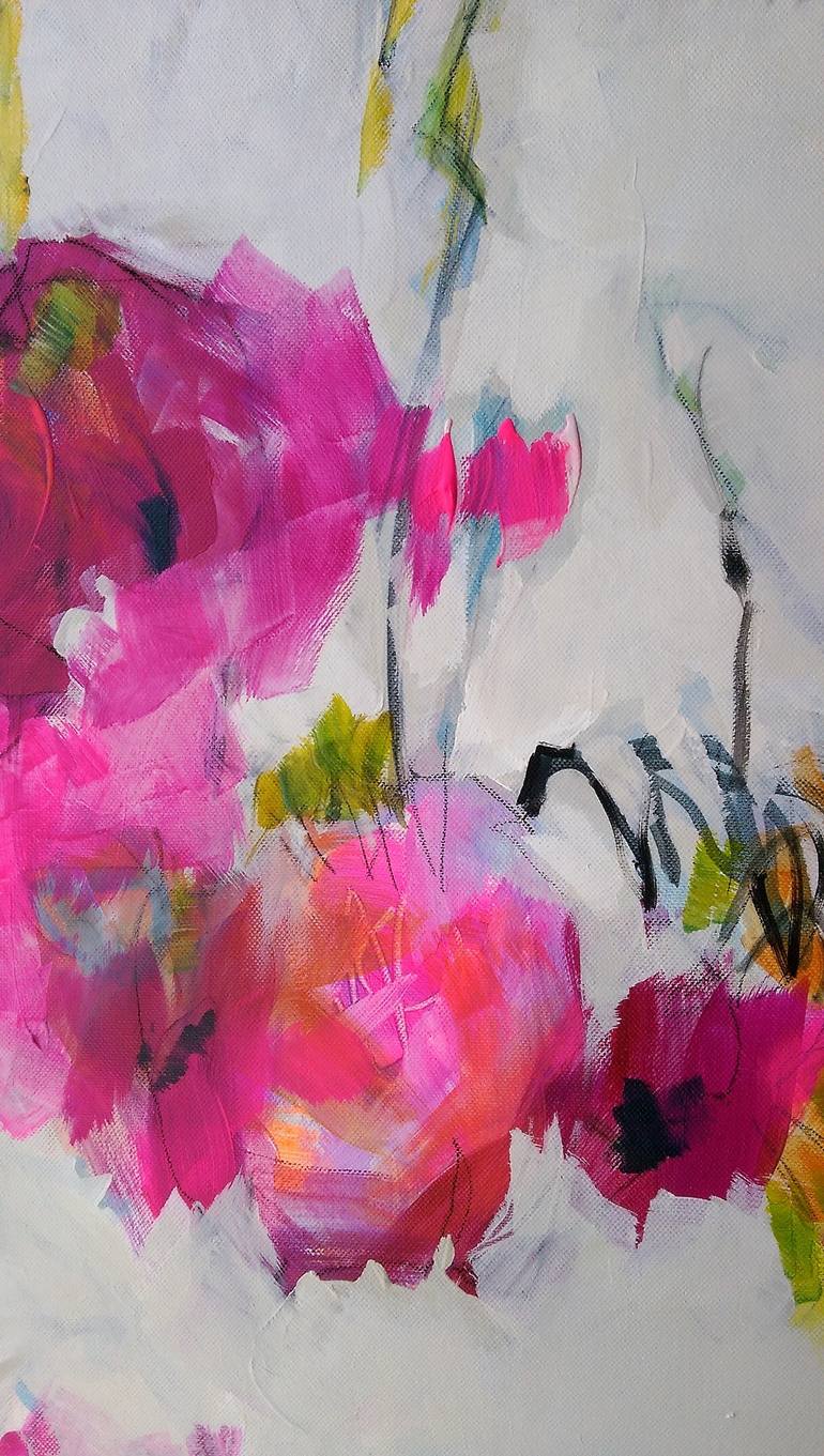 Original Abstract Floral Painting by Kornelia Weingarten