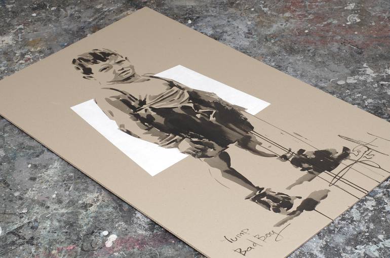Original Black & White Children Painting by Dima Filatov