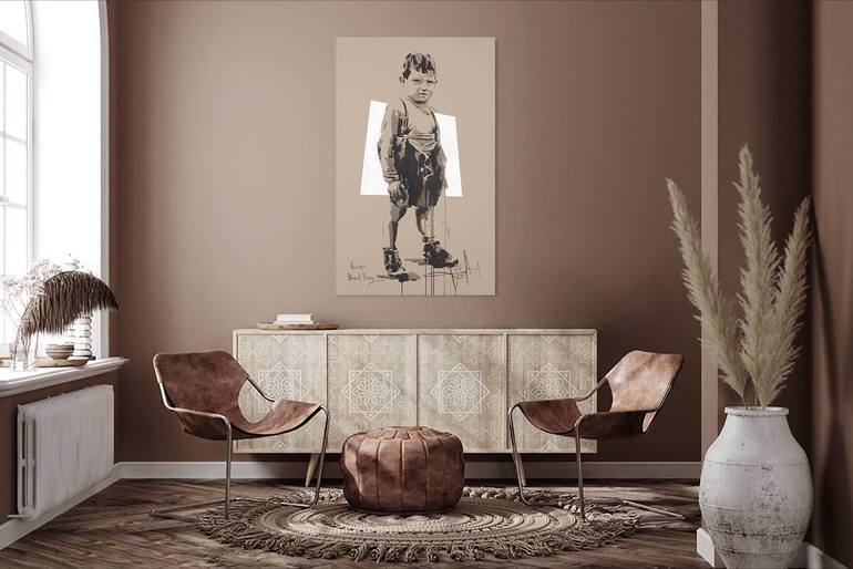 Original Black & White Children Painting by Dima Filatov