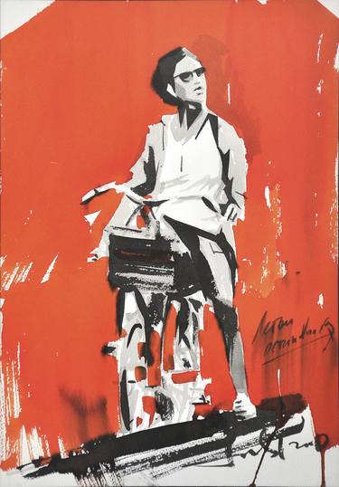 Print of Figurative Bicycle Drawings by Dima Filatov