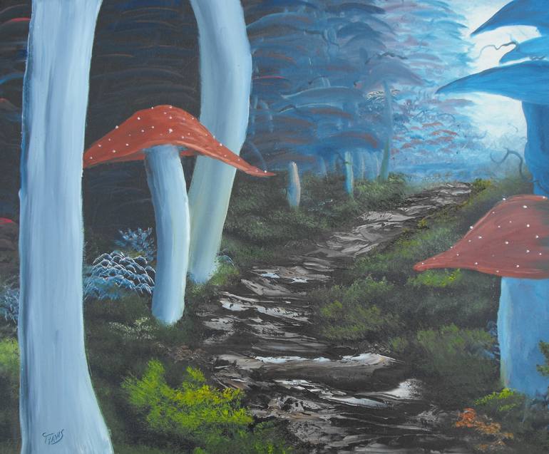 Mushroom Forest Painting by Travis Bradbury Saatchi Art