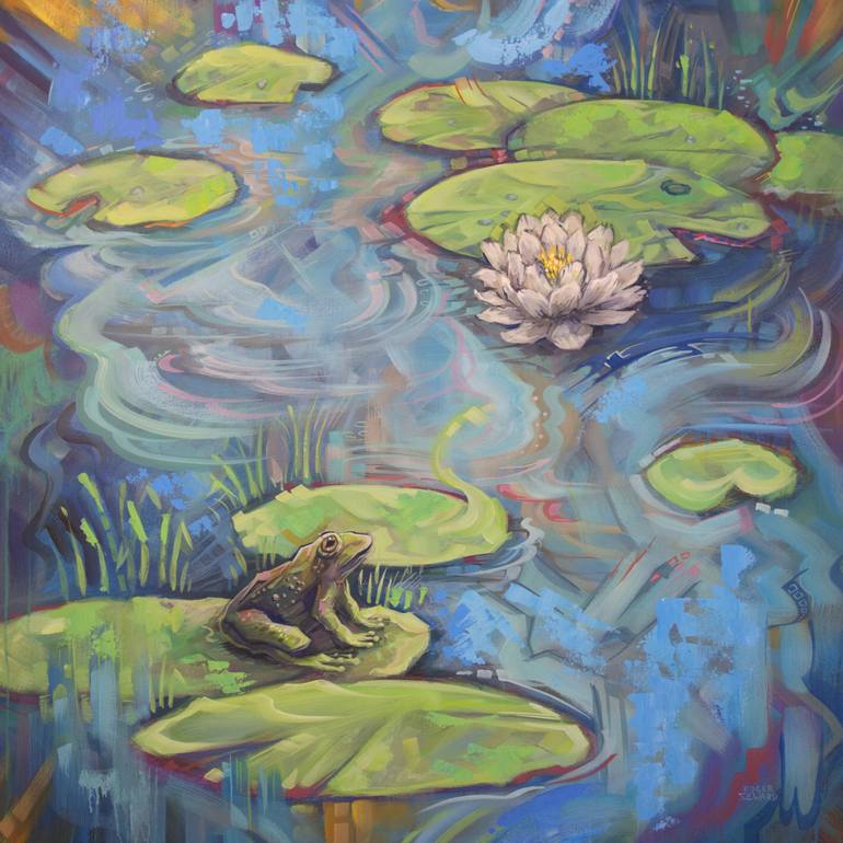 Lily Pad Pond 3 Painting By Roger Seward Saatchi Art