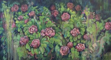 Original Abstract Floral Painting by Roger Seward