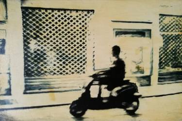 Original Figurative Motorbike Paintings by Massimo Rossetti
