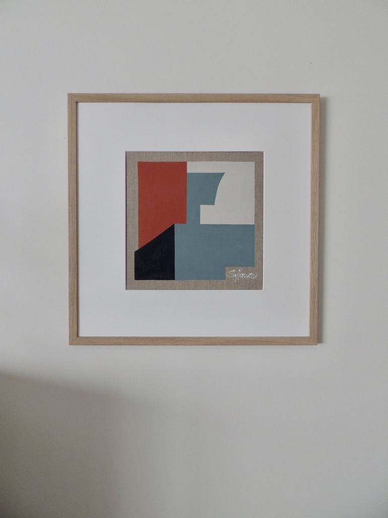 Original Abstract Geometric Painting by Sylvie Hamou