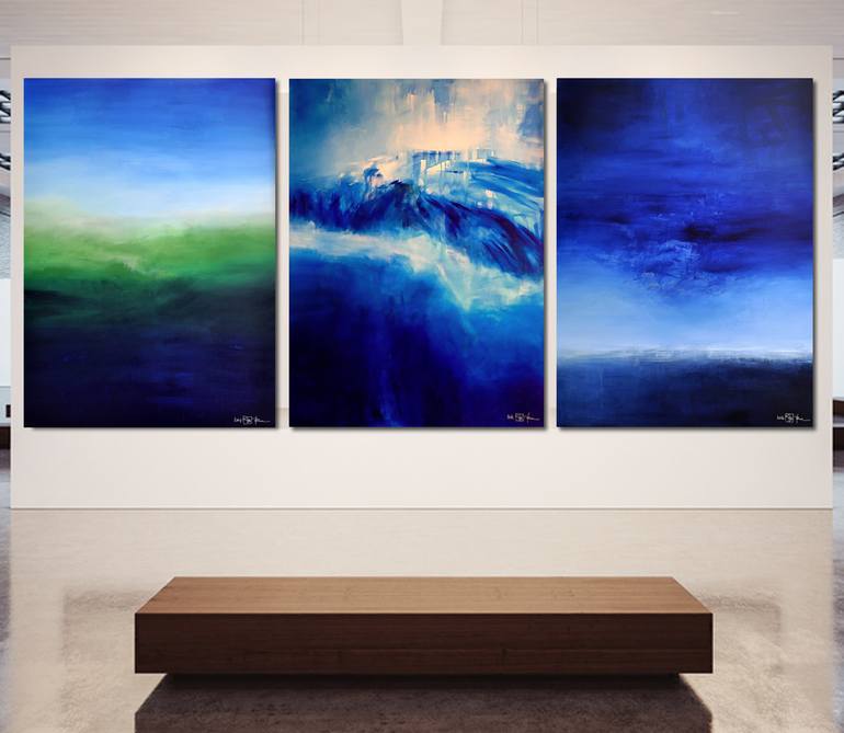 SEA AND SKY AND MELANCHOLIA AT THE END OF SUMMER (triptych) - Print