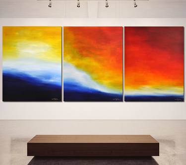 WAITING FOR YOU ON PRISTINE SHORES  (triptych) thumb