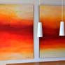 the diptych in the studio on the wall