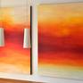 the diptych in the studio on the wall