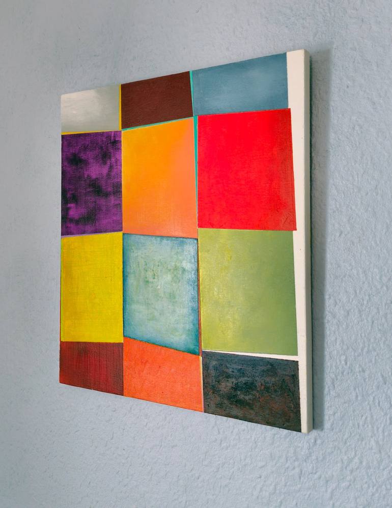 Original Abstract Expressionism Geometric Painting by Katja Eminusk Ebert-Kruedener