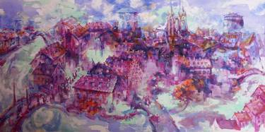 Original Impressionism Cities Paintings by Ruslan Pushkash