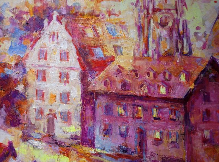 Original Art Nouveau Cities Painting by Ruslan Pushkash