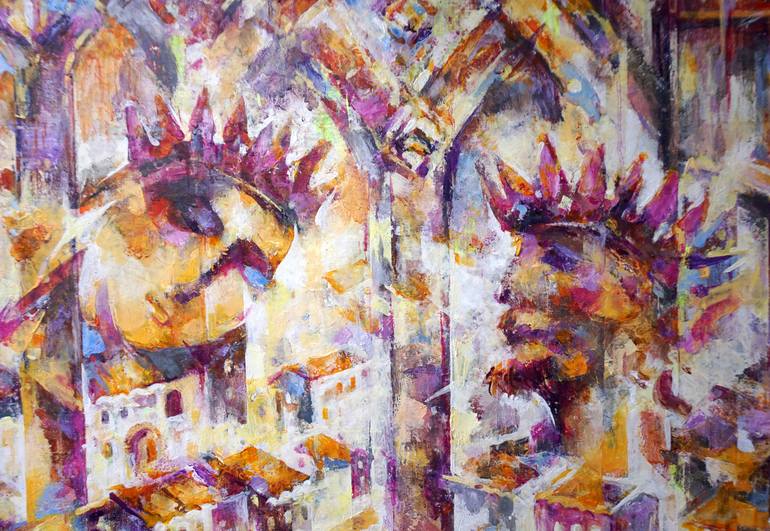 Original Expressionism Architecture Painting by Ruslan Pushkash