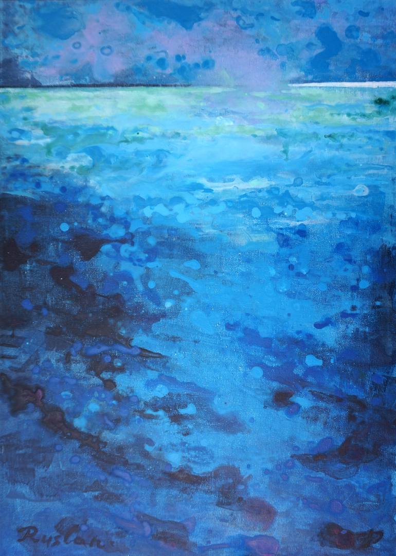 Original Ocean Painting by Ruslan Pushkash | Expressionism Art on Canvas | The Way of Water