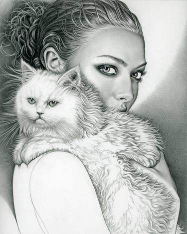 Original Realism Cats Drawings by Mollie Morrissette