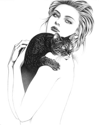 Print of Figurative Cats Drawings by Mollie Morrissette