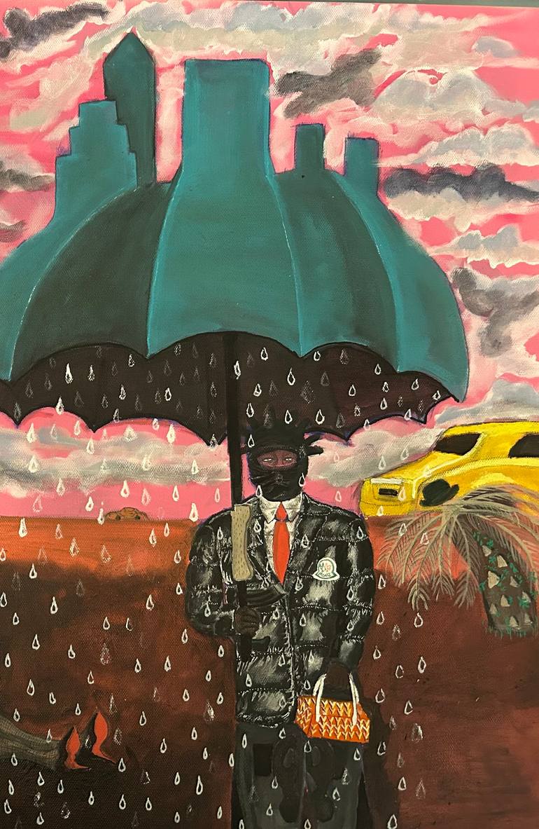 Original Surrealism Abstract Painting by Akay Kaygo Goins