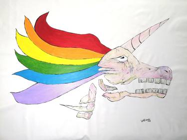 Unicorn Rainbow Skull Head 100x150 thumb