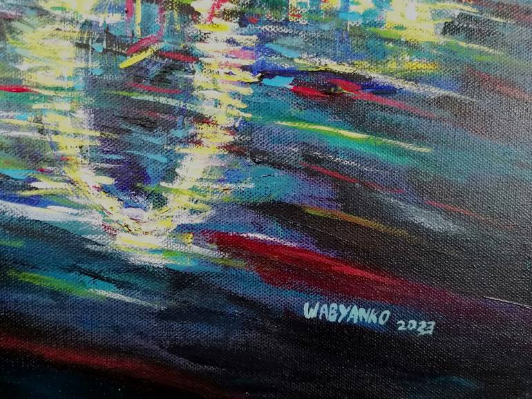 Original Abstract Expressionism Cities Painting by Artist Wabyanko