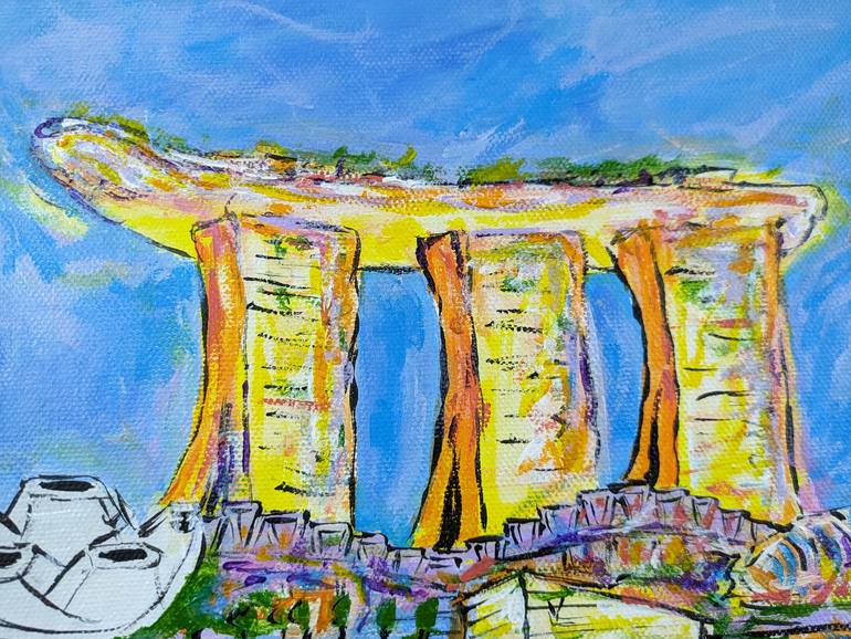 Original Abstract Expressionism Cities Painting by Artist Wabyanko