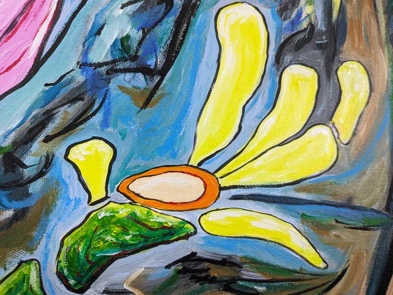 Original Abstract Floral Painting by Artist Wabyanko