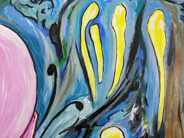 Original Abstract Floral Painting by Artist Wabyanko