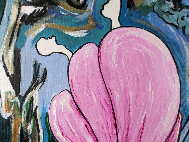 Original Abstract Floral Painting by Artist Wabyanko