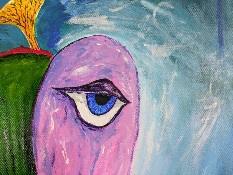 Original Abstract Floral Painting by Artist Wabyanko