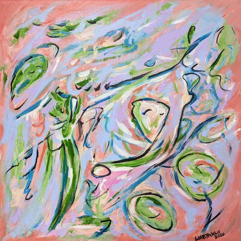 Original Abstract Painting by Artist Wabyanko  Abstract Art on Canvas  Spring time abstract