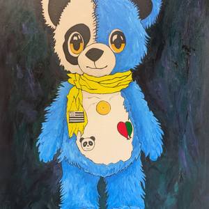 Silent Red Threads - Stitched Teddy Bear