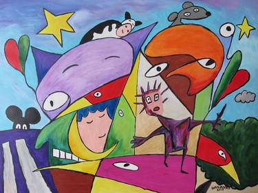 Original Abstract Popular culture Paintings by Artist Wabyanko