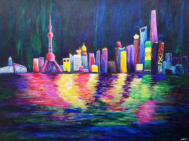 Original Expressionism Cities Paintings by Artist Wabyanko