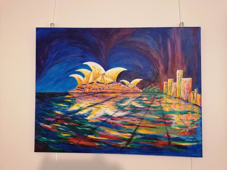 Original Surrealism Cities Painting by Artist Wabyanko