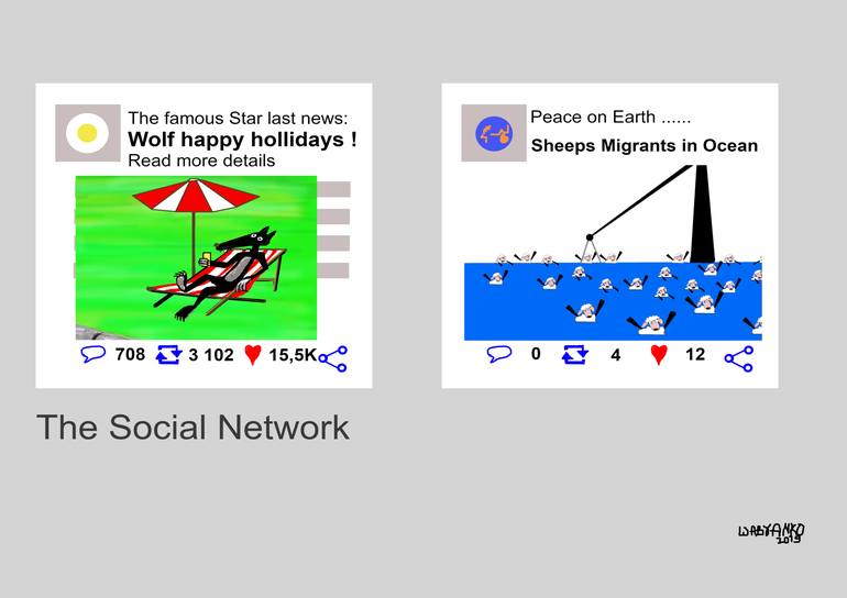 Top Social Network Wolf and Sheeps - Print