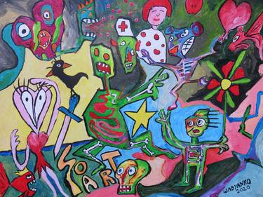 Original Abstract Expressionism World Culture Paintings by Artist Wabyanko