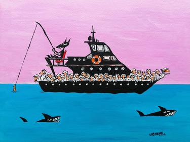 Original Pop Art Sailboat Paintings by Artist Wabyanko