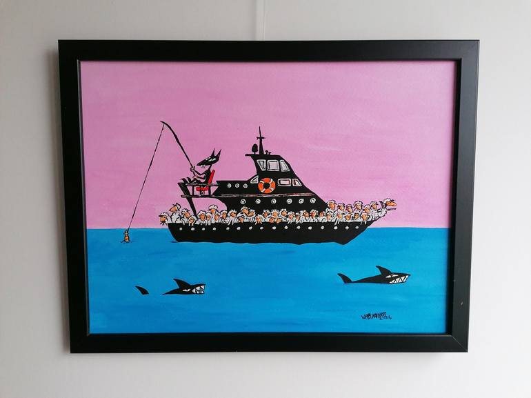 Original Sailboat Painting by Artist Wabyanko