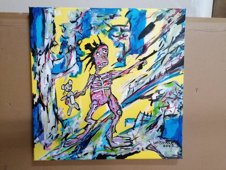 Original Expressionism Children Painting by Artist Wabyanko