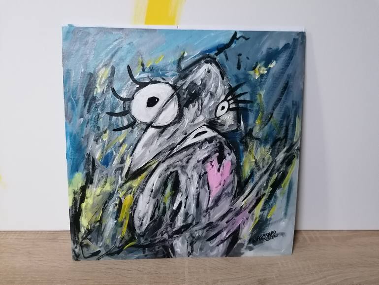 Original Abstract Time Painting by Artist Wabyanko