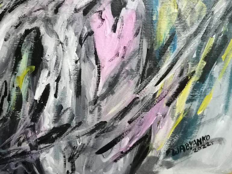 Original Abstract Time Painting by Artist Wabyanko