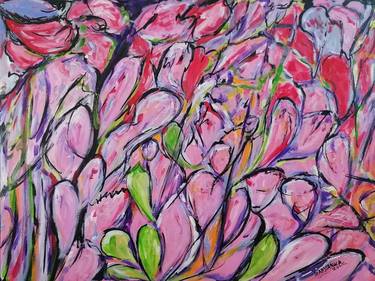 Original Abstract Floral Paintings by Artist Wabyanko
