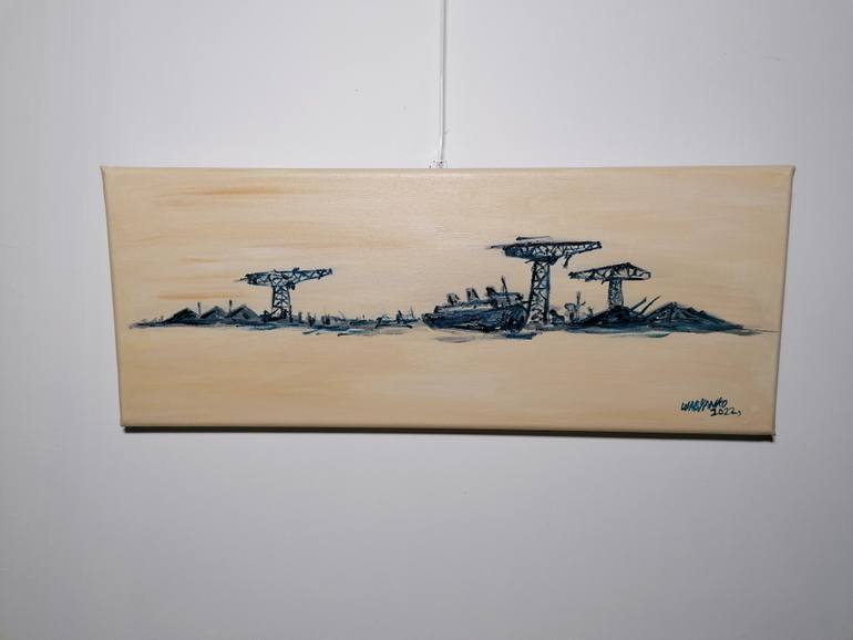 Original Abstract Seascape Painting by Artist Wabyanko