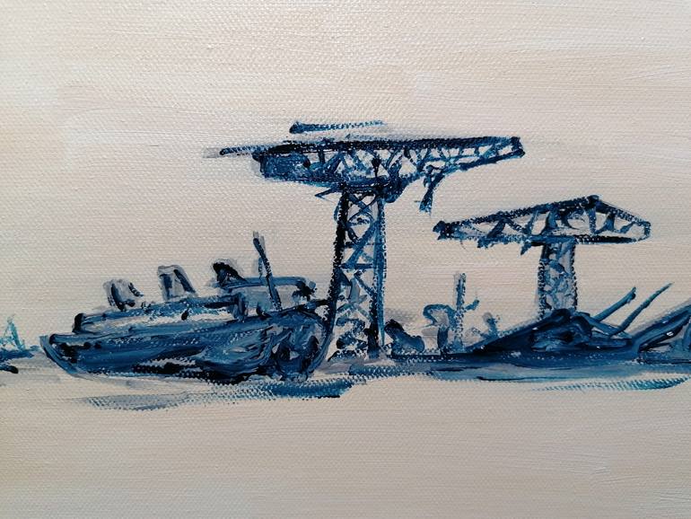 Original Abstract Seascape Painting by Artist Wabyanko