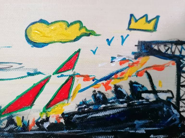 Original Boat Painting by Artist Wabyanko