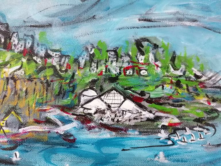 Original Abstract Expressionism Cities Painting by Artist Wabyanko