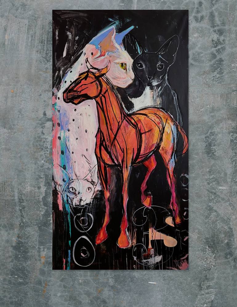Original Abstract Expressionism Animal Painting by Victoria Rose Martin