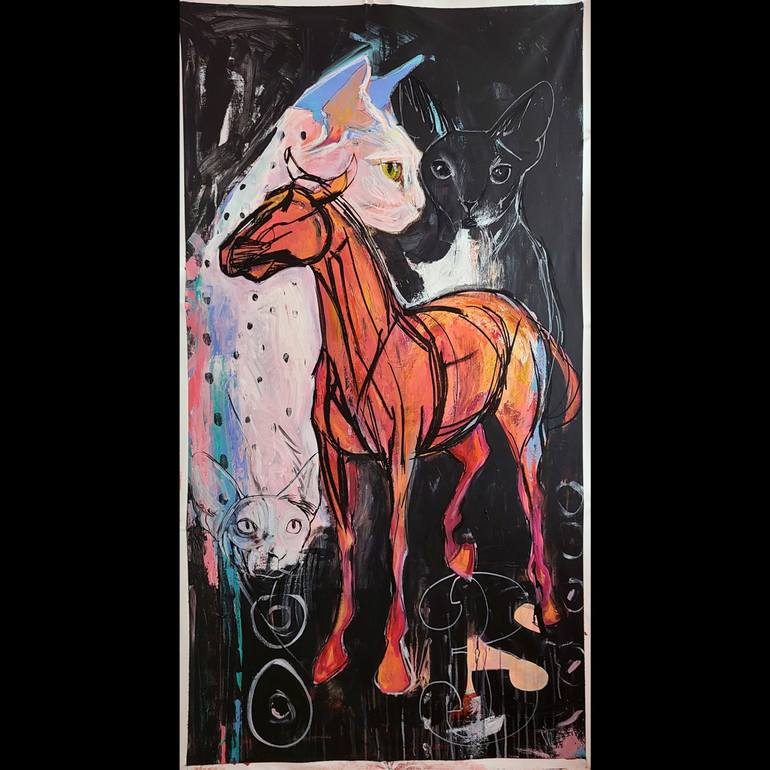 Original Abstract Expressionism Animal Painting by Victoria Rose Martin