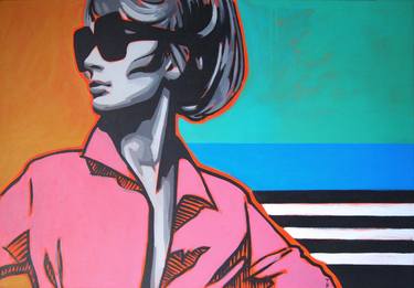 Original Pop Art Beach Paintings by tracy hamer