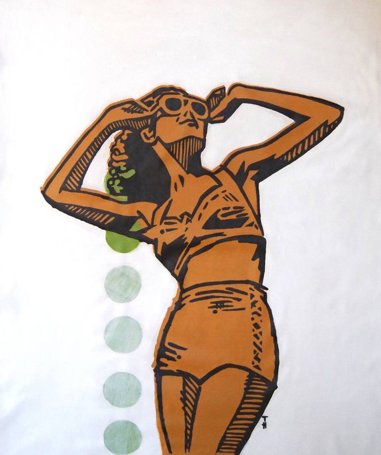 Original Pop Art Beach Paintings by Tracy Hamer