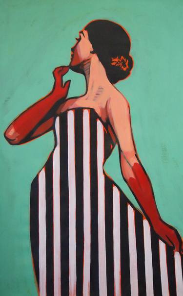 Original Figurative Fashion Paintings by tracy hamer